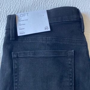 LOFT High-rise Kick Crop Black Jean